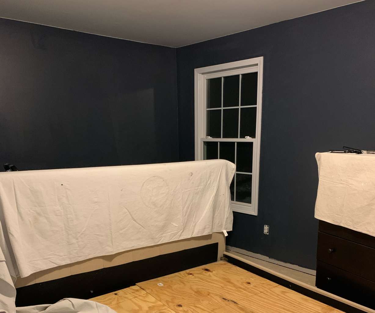 bedroom at night sherwin williams cyberspace gray