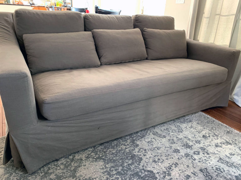 slope arm leather sofa