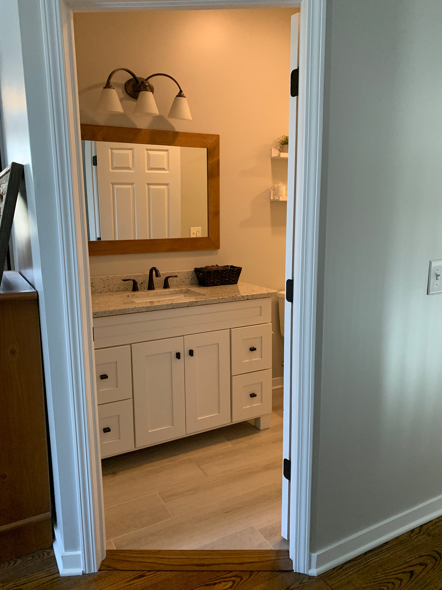 view to master bath from bedroom