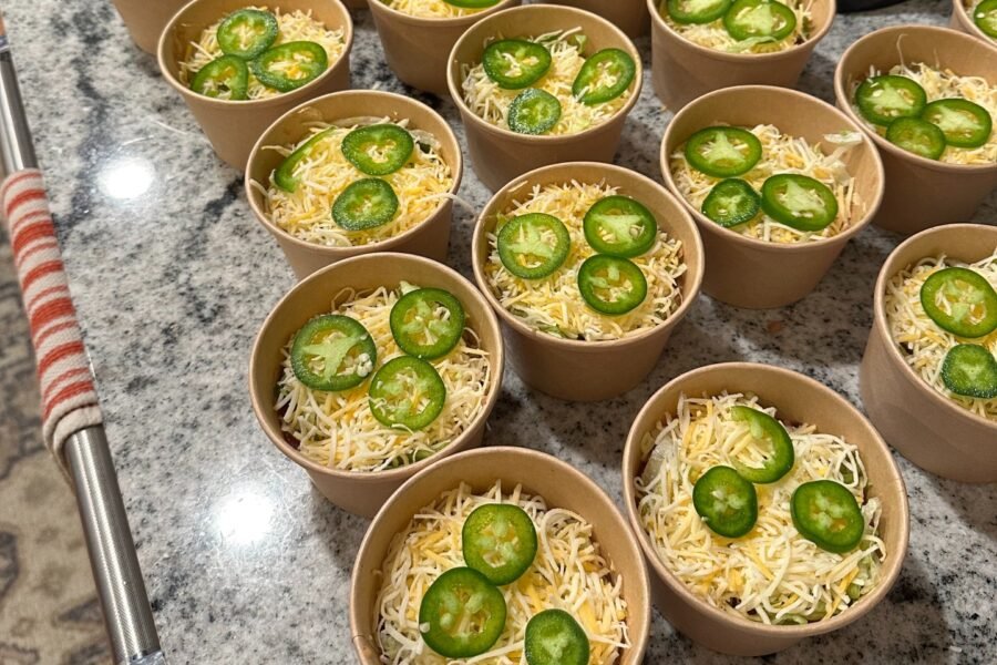 individual 7 layer taco dip cups