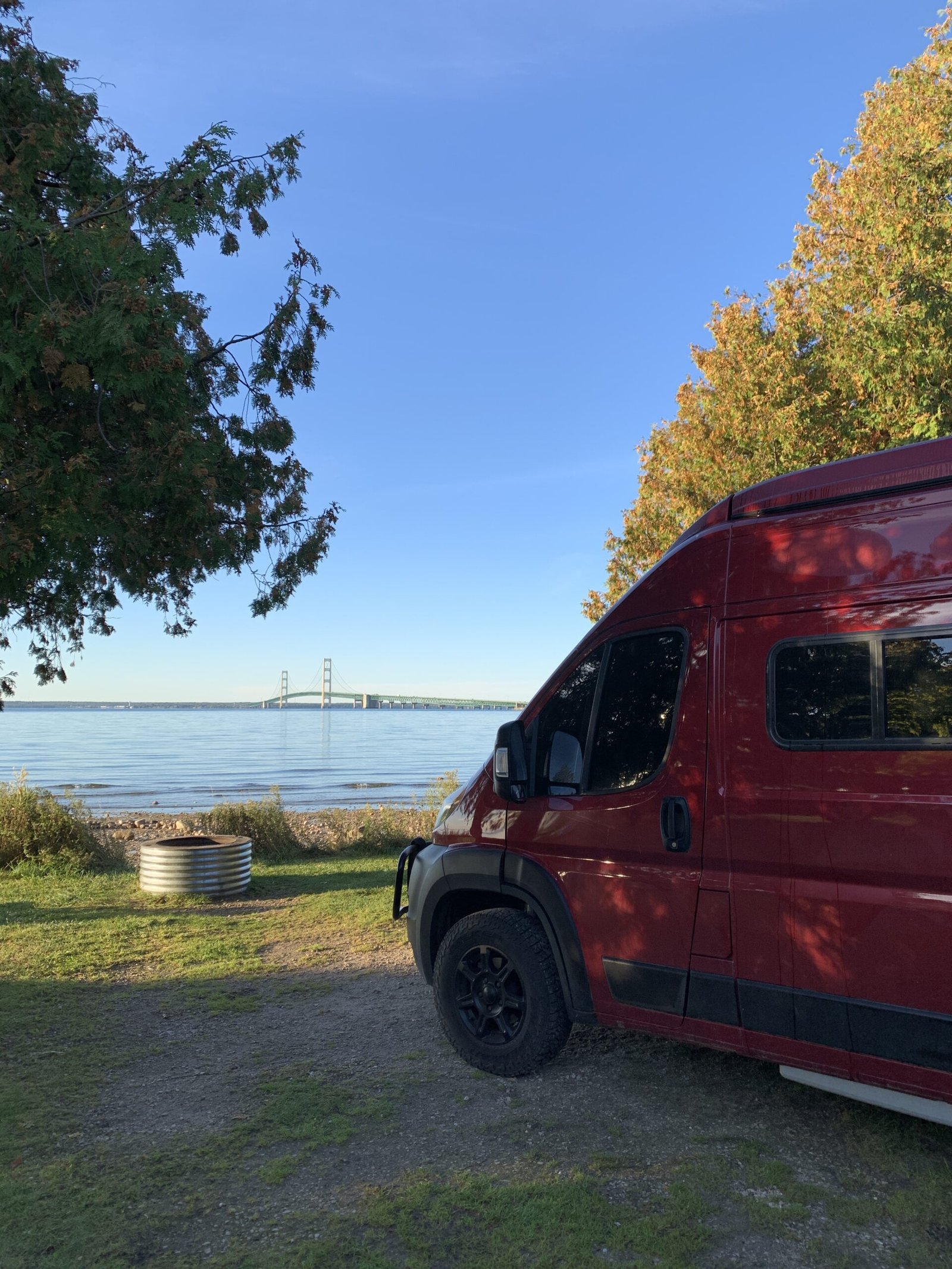 van camping view of site 4-A at Straits of Mackianc