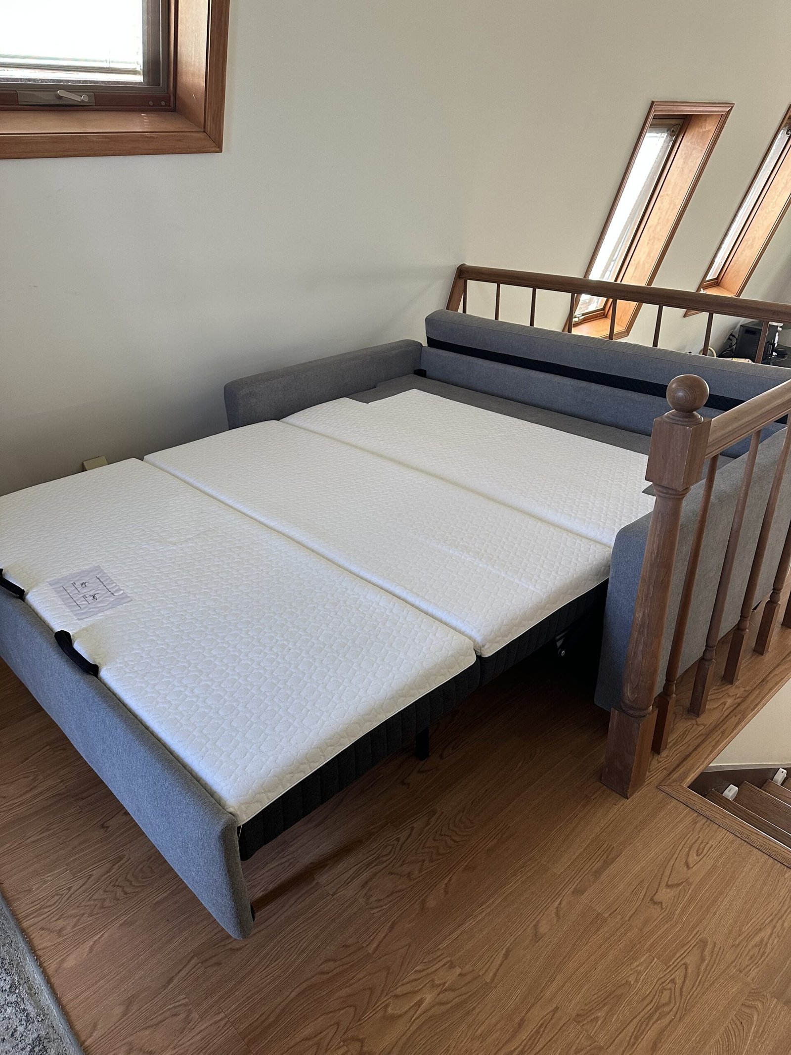 mcm sofa bed pulled out