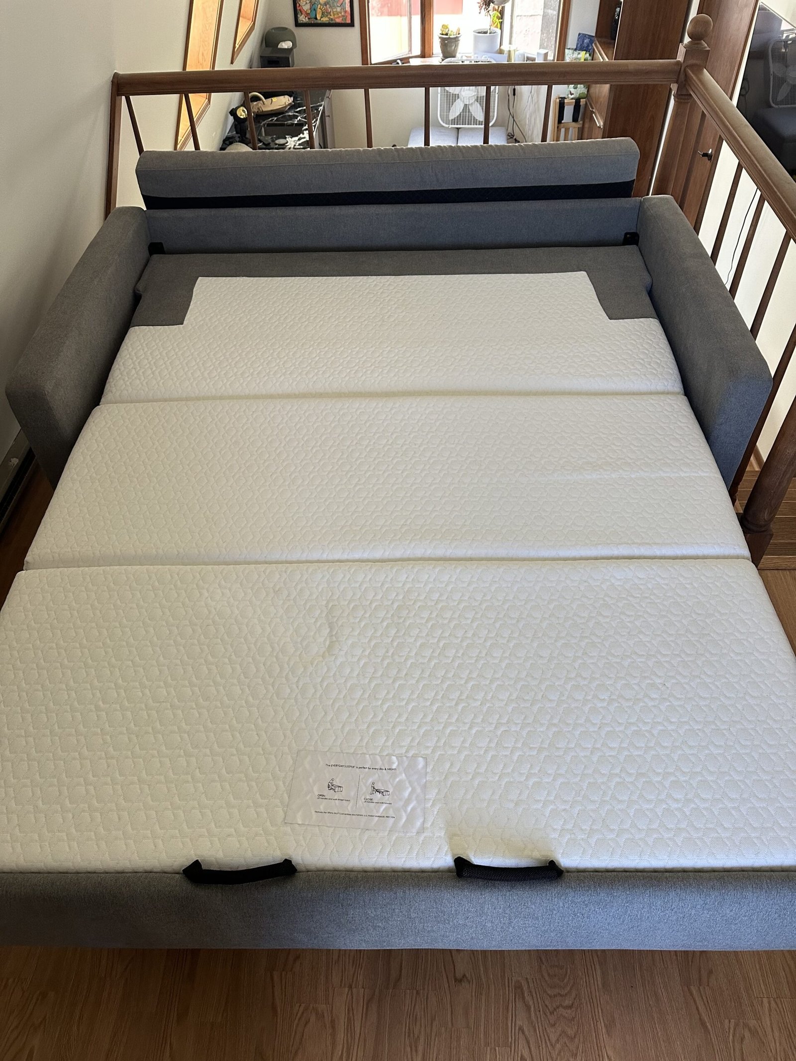 mcm sofa bed pulled out